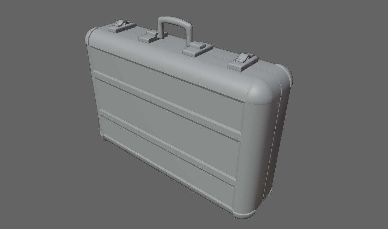 Suitcase - Aluminum Case - Maleta Low-poly 3D model_5
