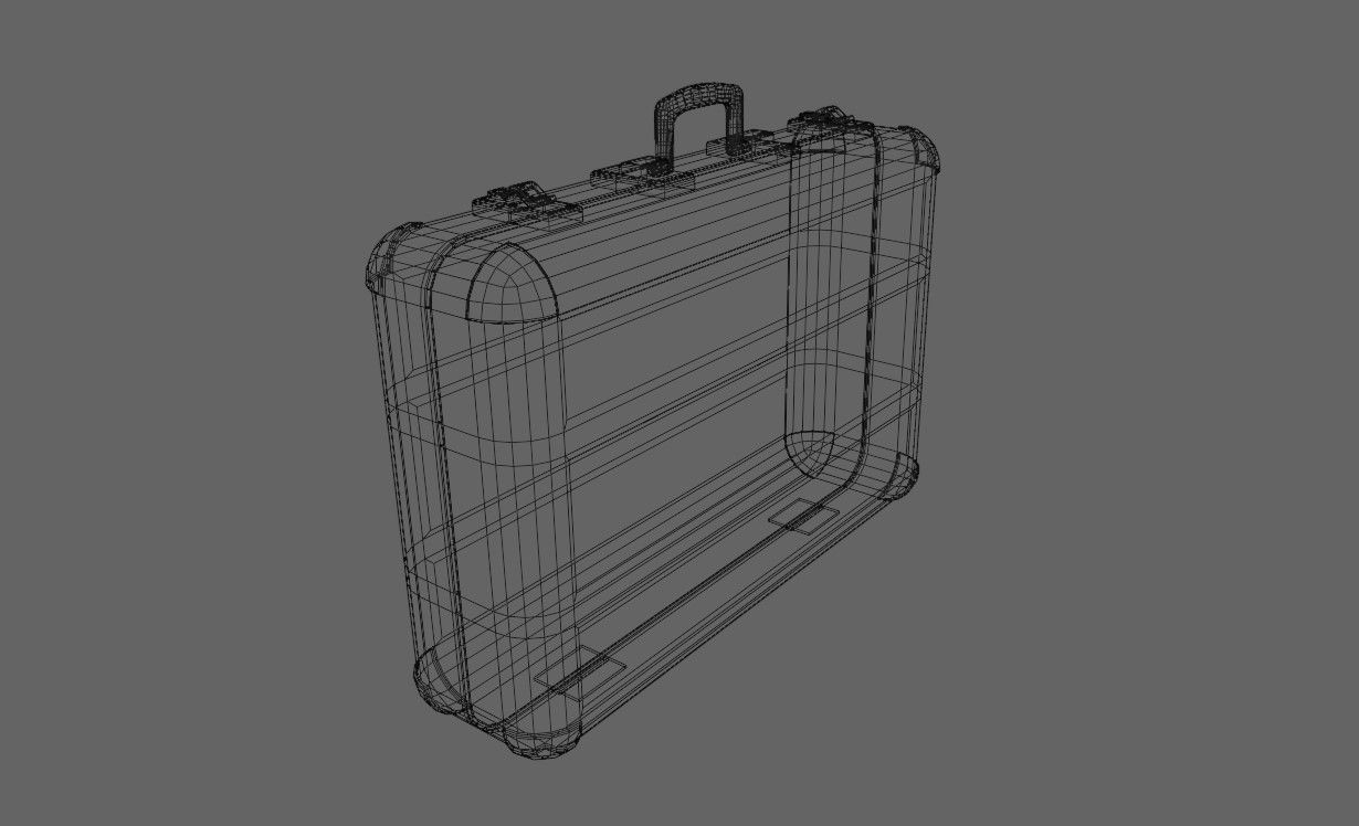 Suitcase - Aluminum Case - Maleta Low-poly 3D model_22