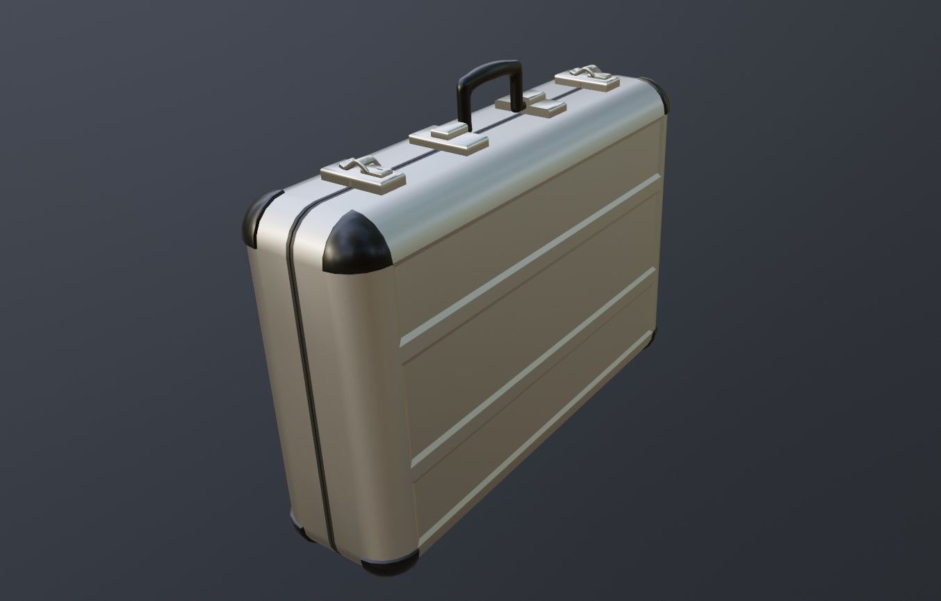 Suitcase - Aluminum Case - Maleta Low-poly 3D model_10
