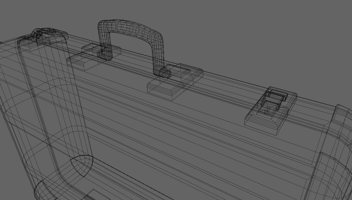 Suitcase - Aluminum Case - Maleta Low-poly 3D model_21