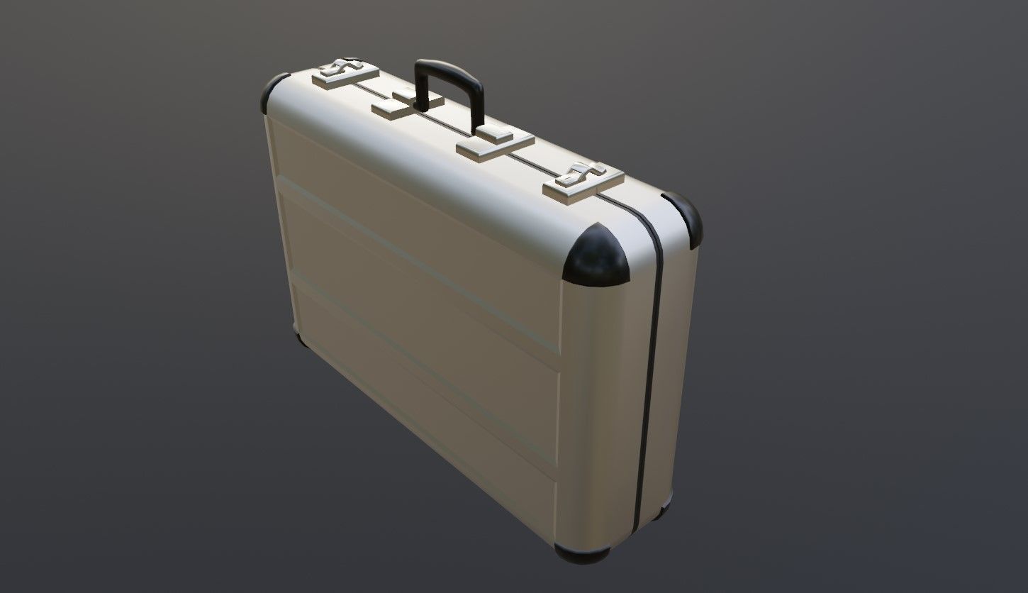 Suitcase - Aluminum Case - Maleta Low-poly 3D model_11