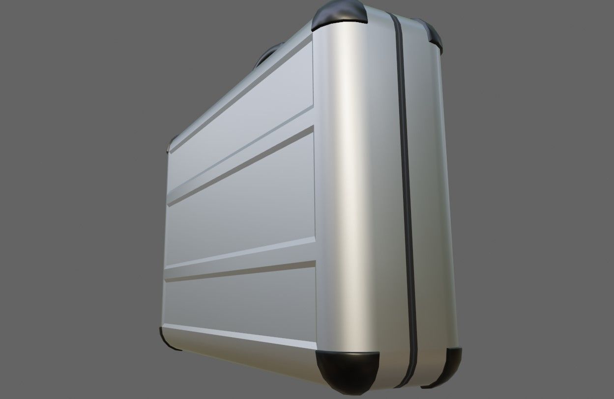 Suitcase - Aluminum Case - Maleta Low-poly 3D model_14