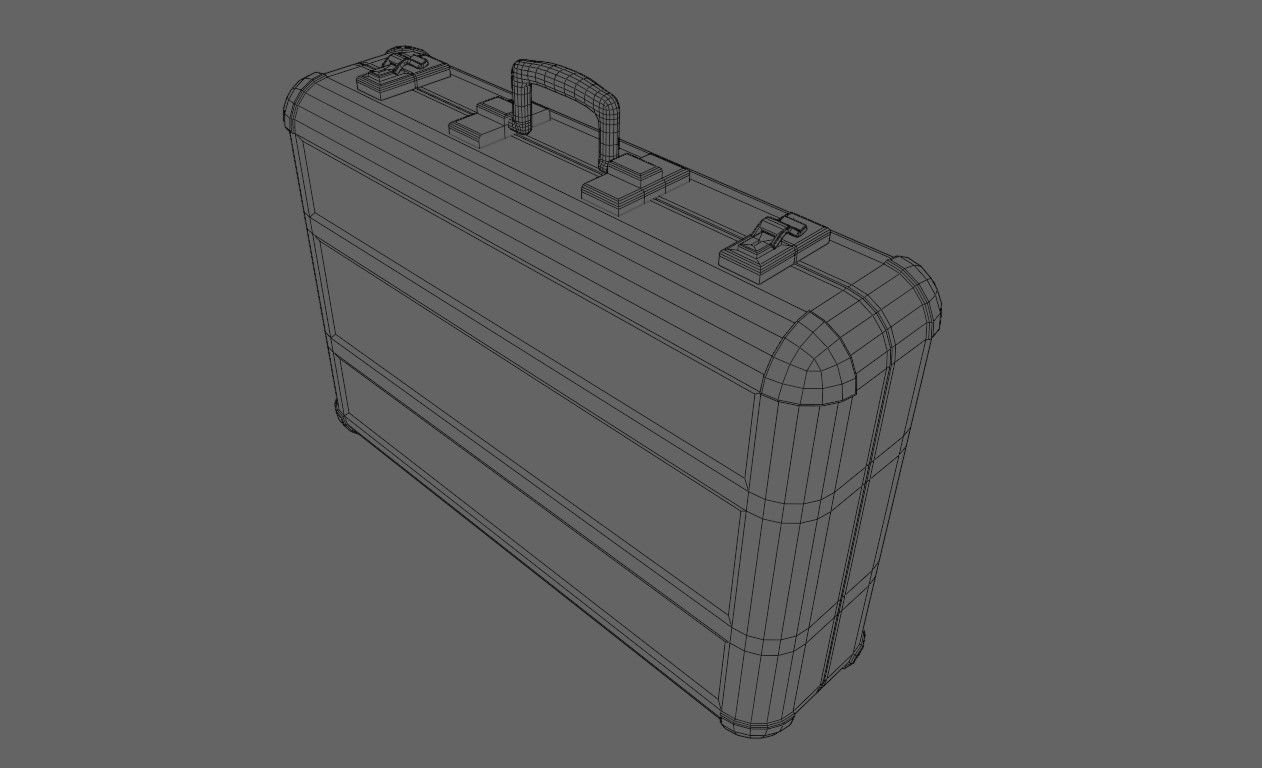 Suitcase - Aluminum Case - Maleta Low-poly 3D model_6