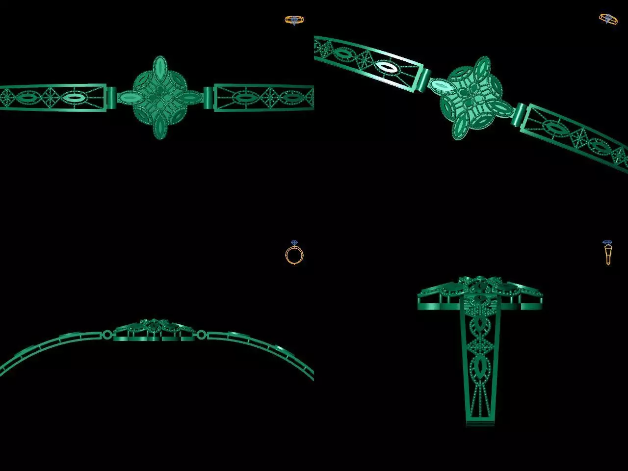 Bracelet 1 bow and arrow 3D print model_0