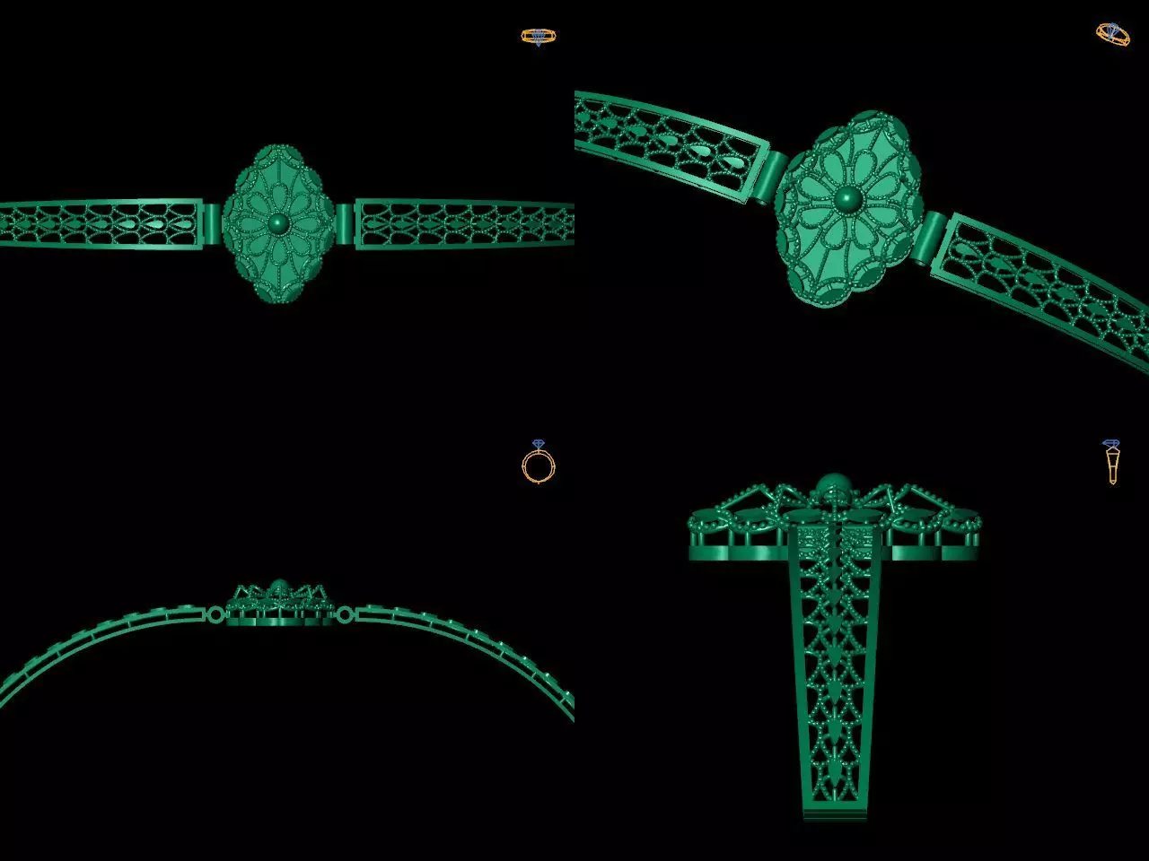 Bracelet 5 four jewelry 3D print model_0