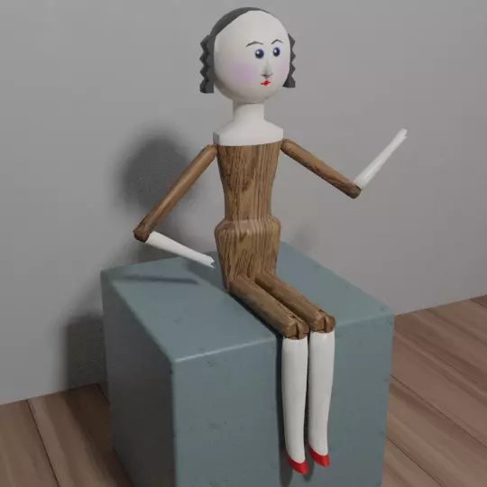 Dutch Wooden Doll Free low-poly 3D model