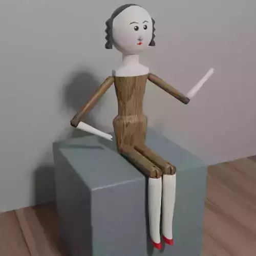 Dutch Wooden Doll Low-poly 3D model