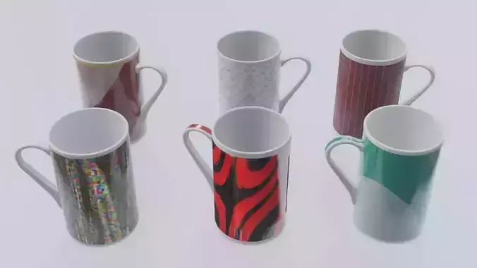 Teacup 3D Model Set Low-poly 3D model