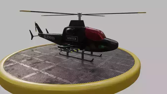 Low Poly Helicopter bike rack hanging