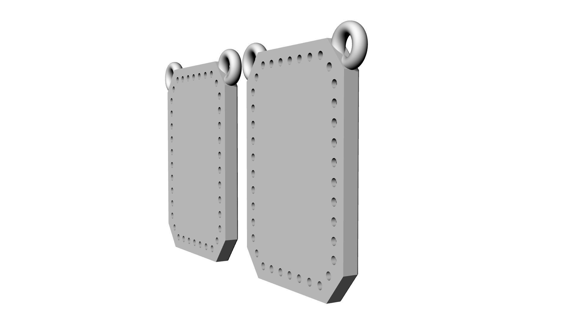 Scapular with diamonds Christ and Mary Escapulario Jesus Carmo 3D print model_5