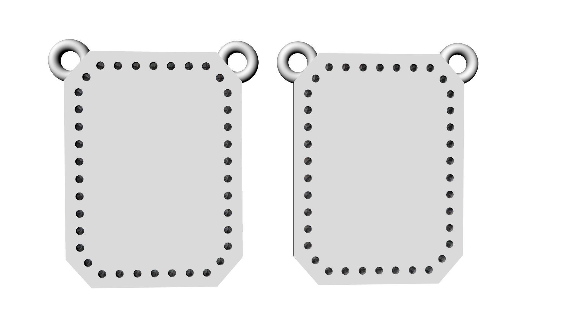 Scapular with diamonds Christ and Mary Escapulario Jesus Carmo 3D print model_6