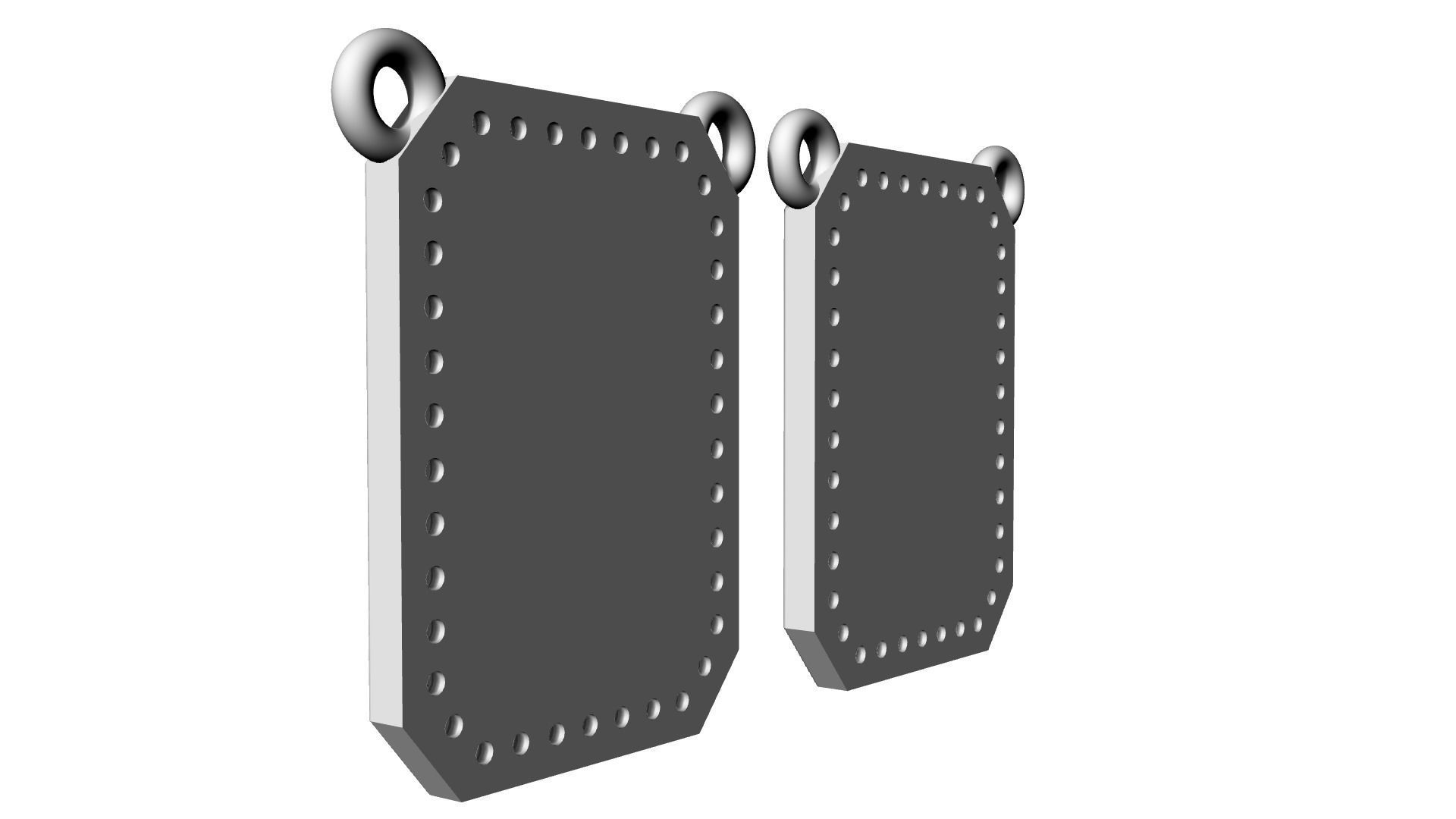 Scapular with diamonds Christ and Mary Escapulario Jesus Carmo 3D print model_7