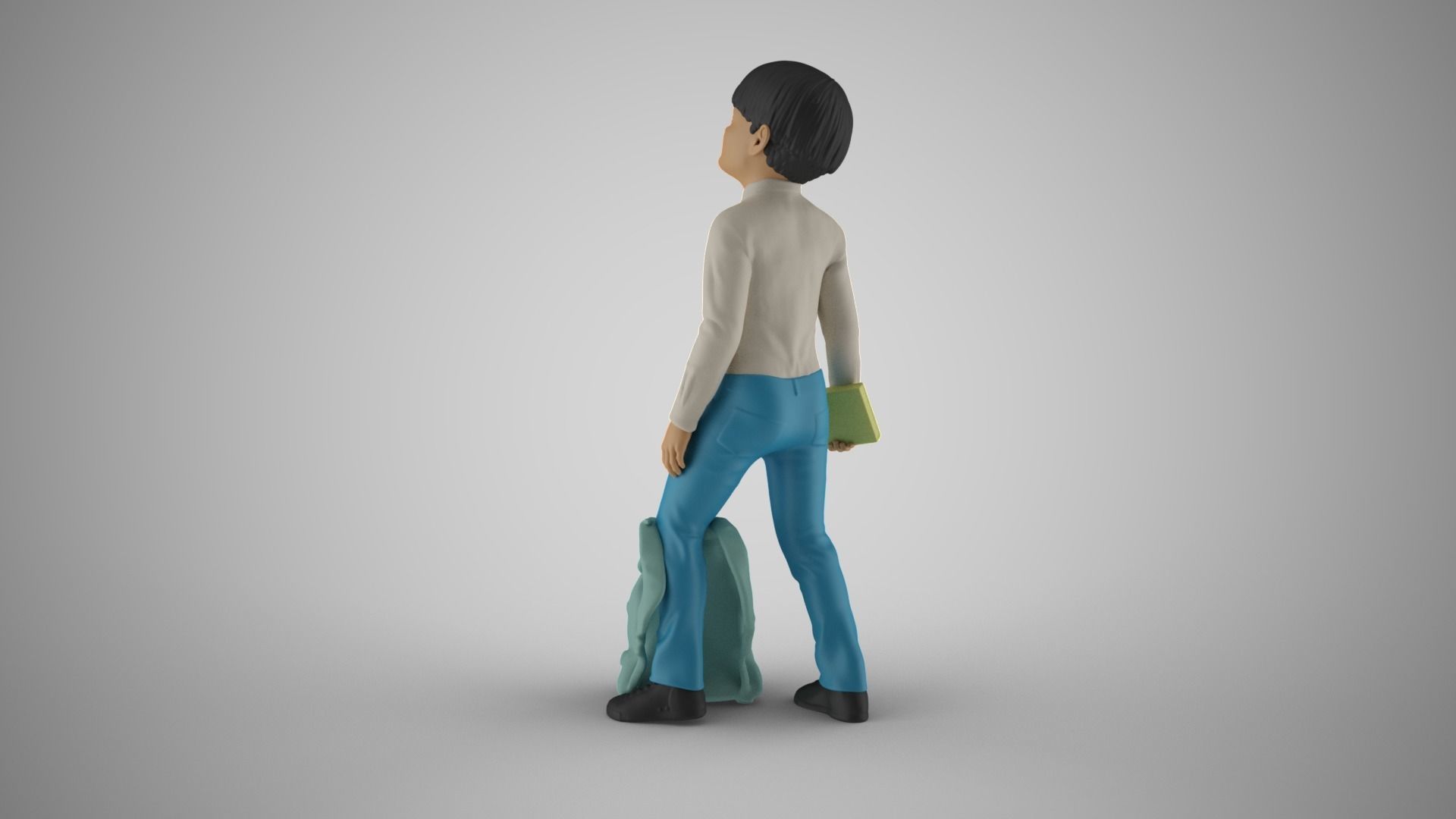 Little Boy Looking at the Sky 3D print model_9