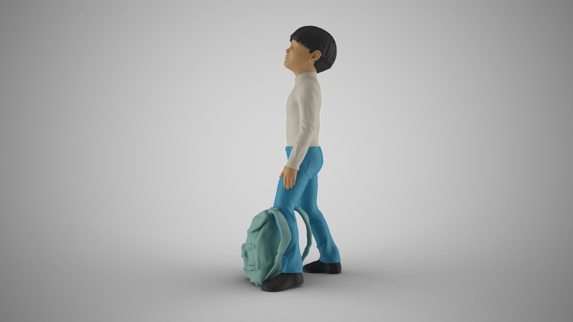 Little Boy Looking at the Sky 3D print model_10