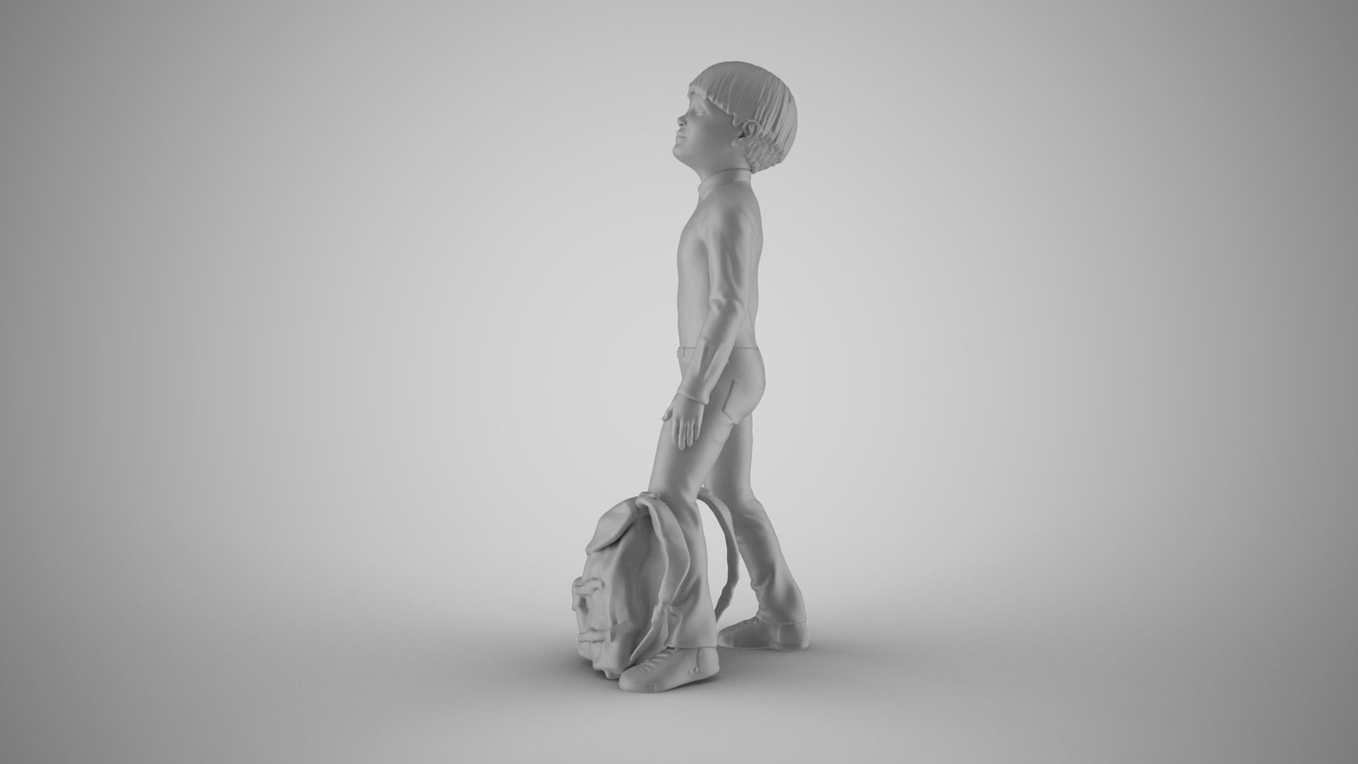 Little Boy Looking at the Sky 3D print model_1