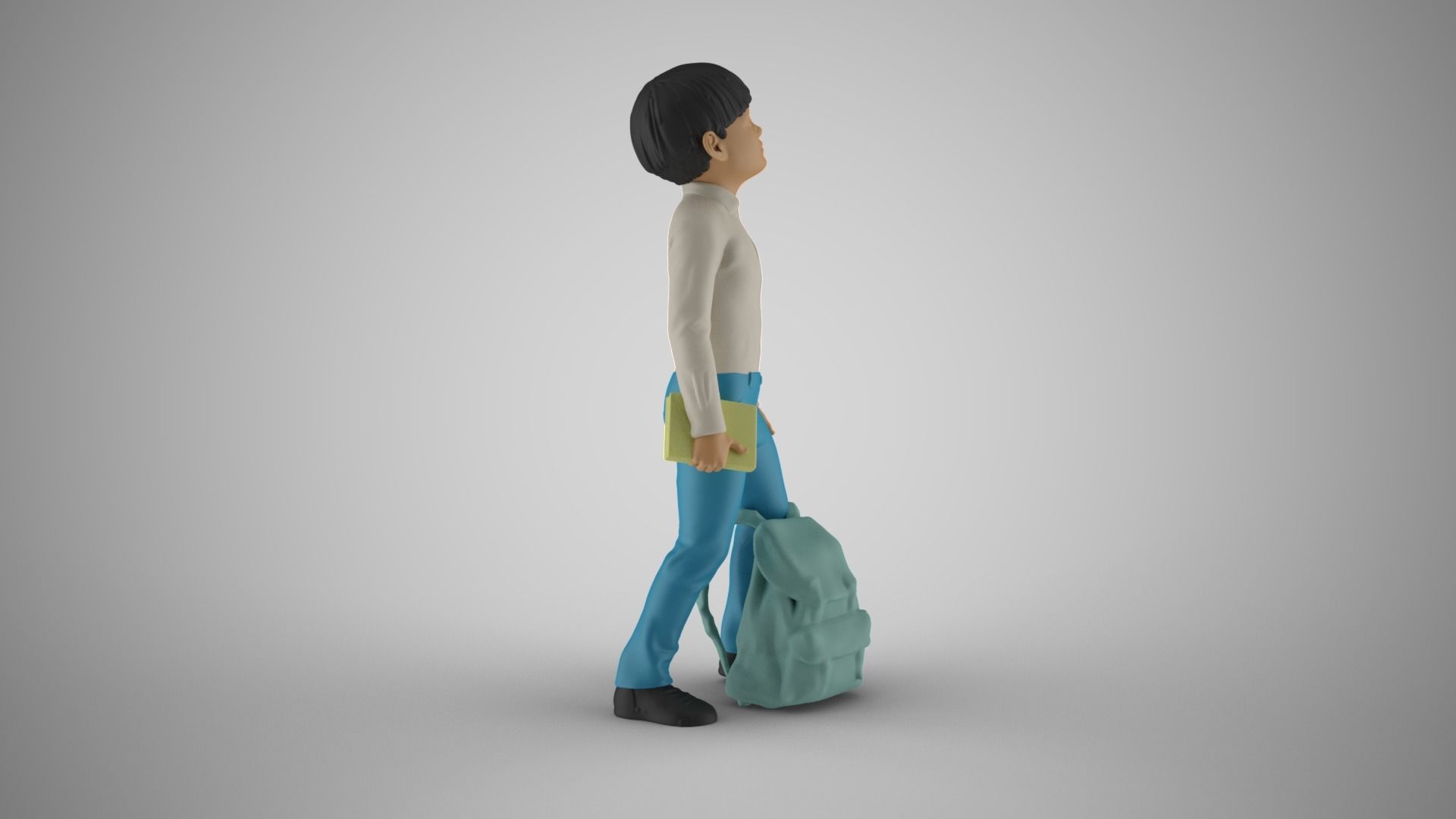 Little Boy Looking at the Sky 3D print model_6