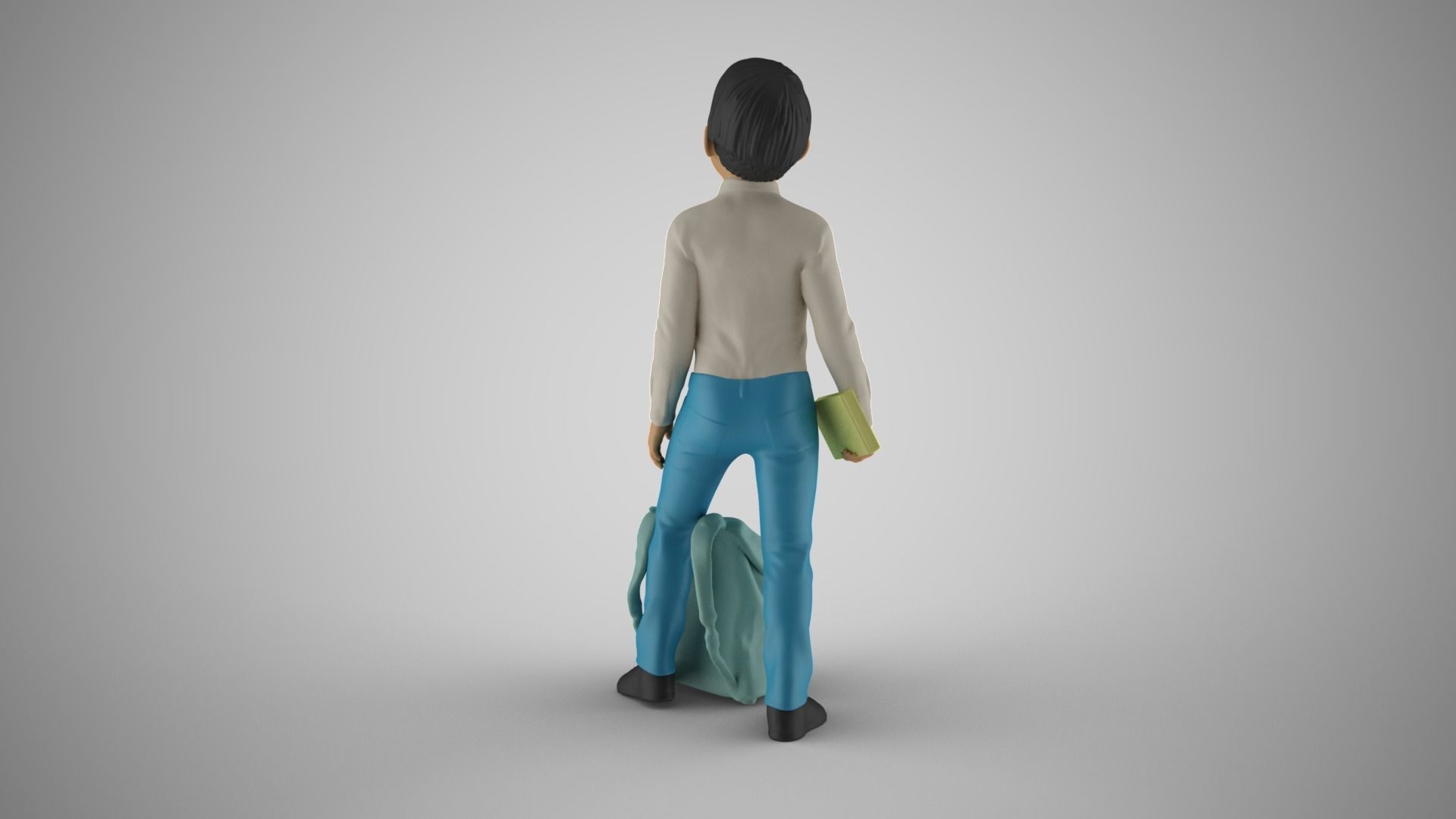 Little Boy Looking at the Sky 3D print model_8