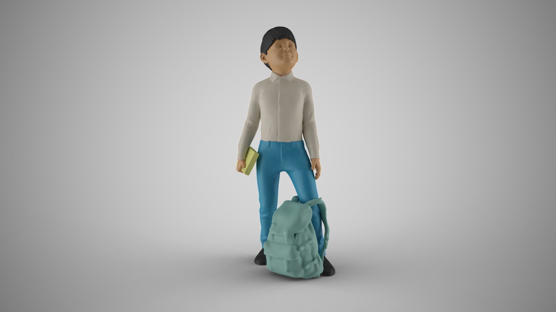 Little Boy Looking at the Sky 3D print model_4