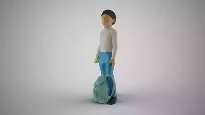Little Boy Looking at the Sky 3D print model