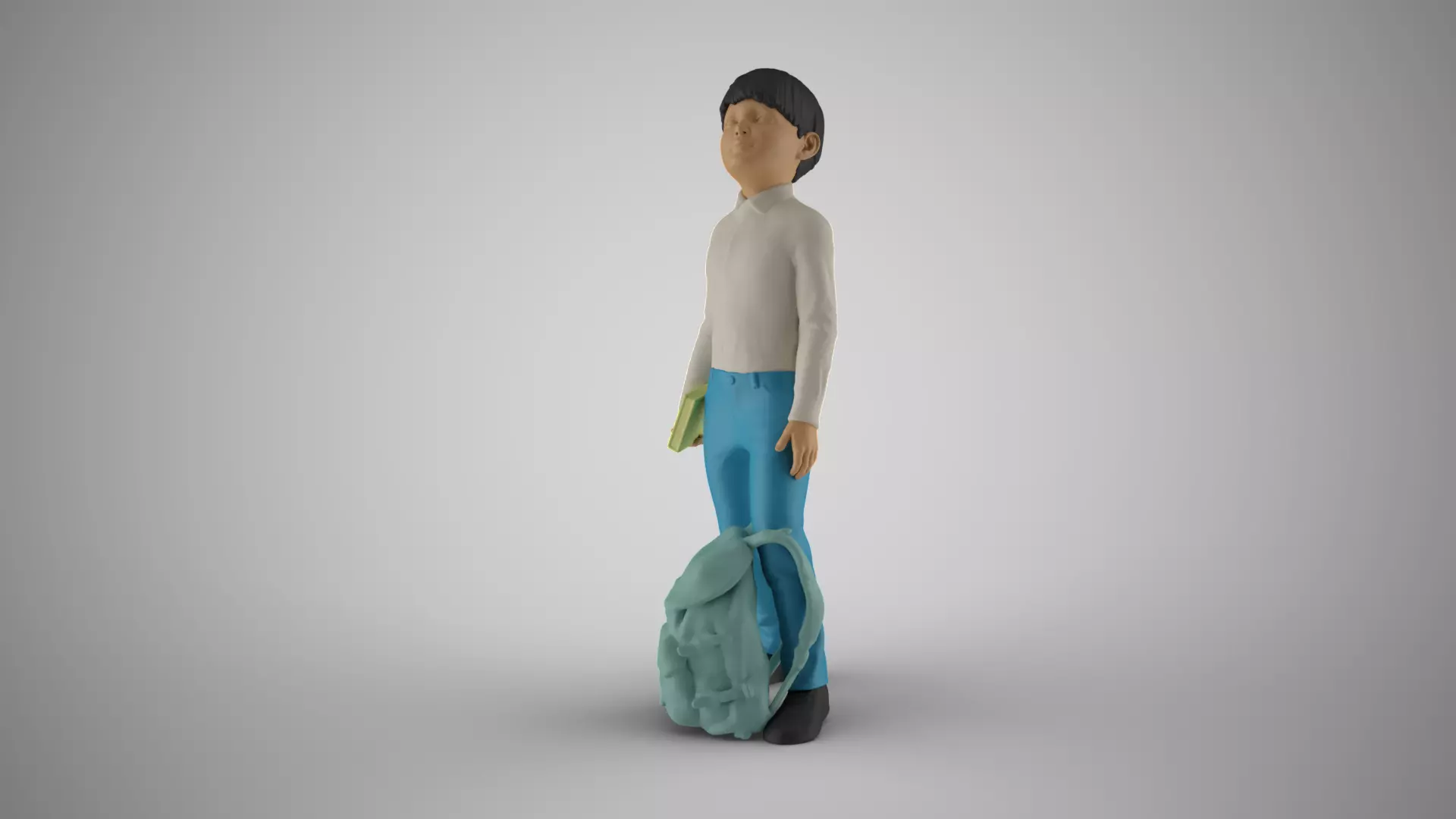 Little Boy Looking at the Sky 3D print model_0