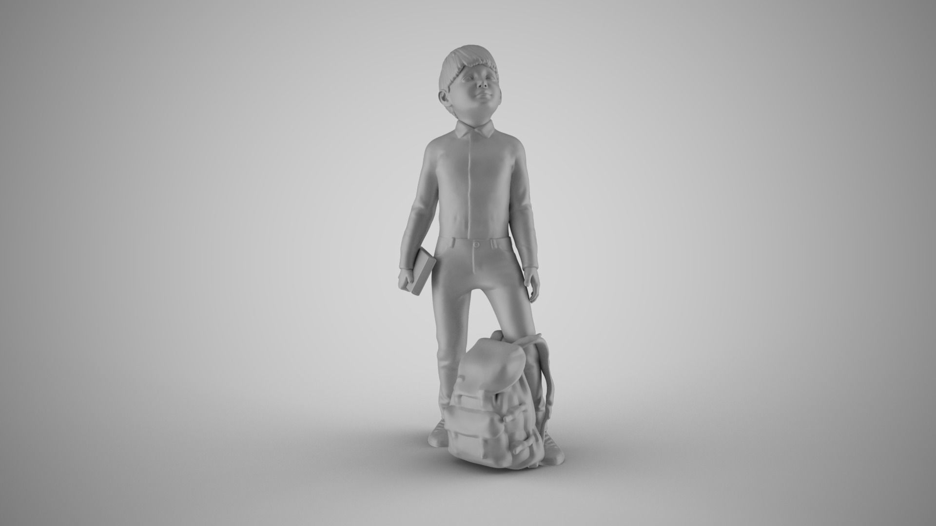 Little Boy Looking at the Sky 3D print model_3