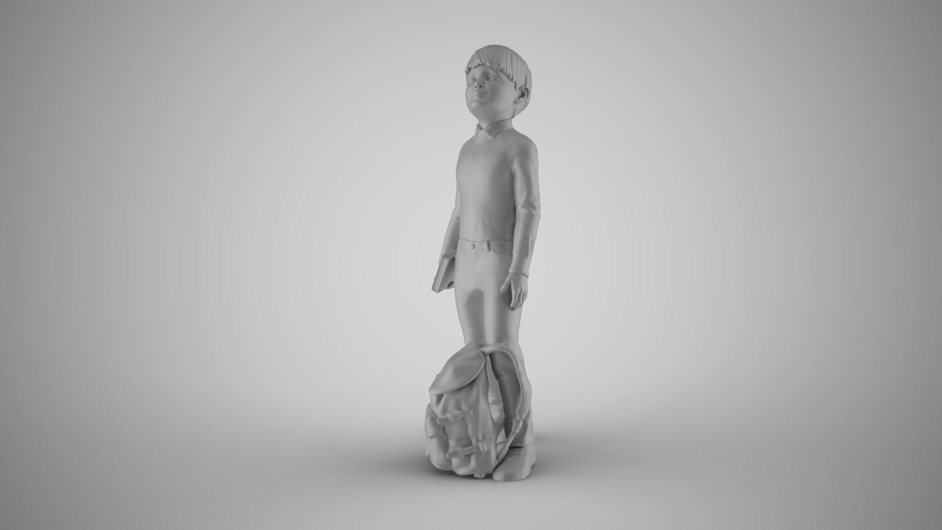 Little Boy Looking at the Sky 3D print model_2