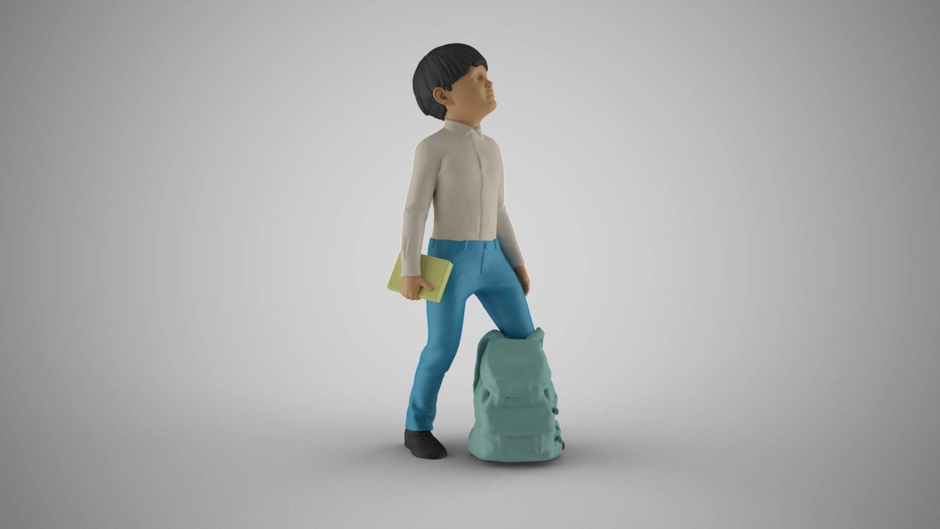 Little Boy Looking at the Sky 3D print model_5