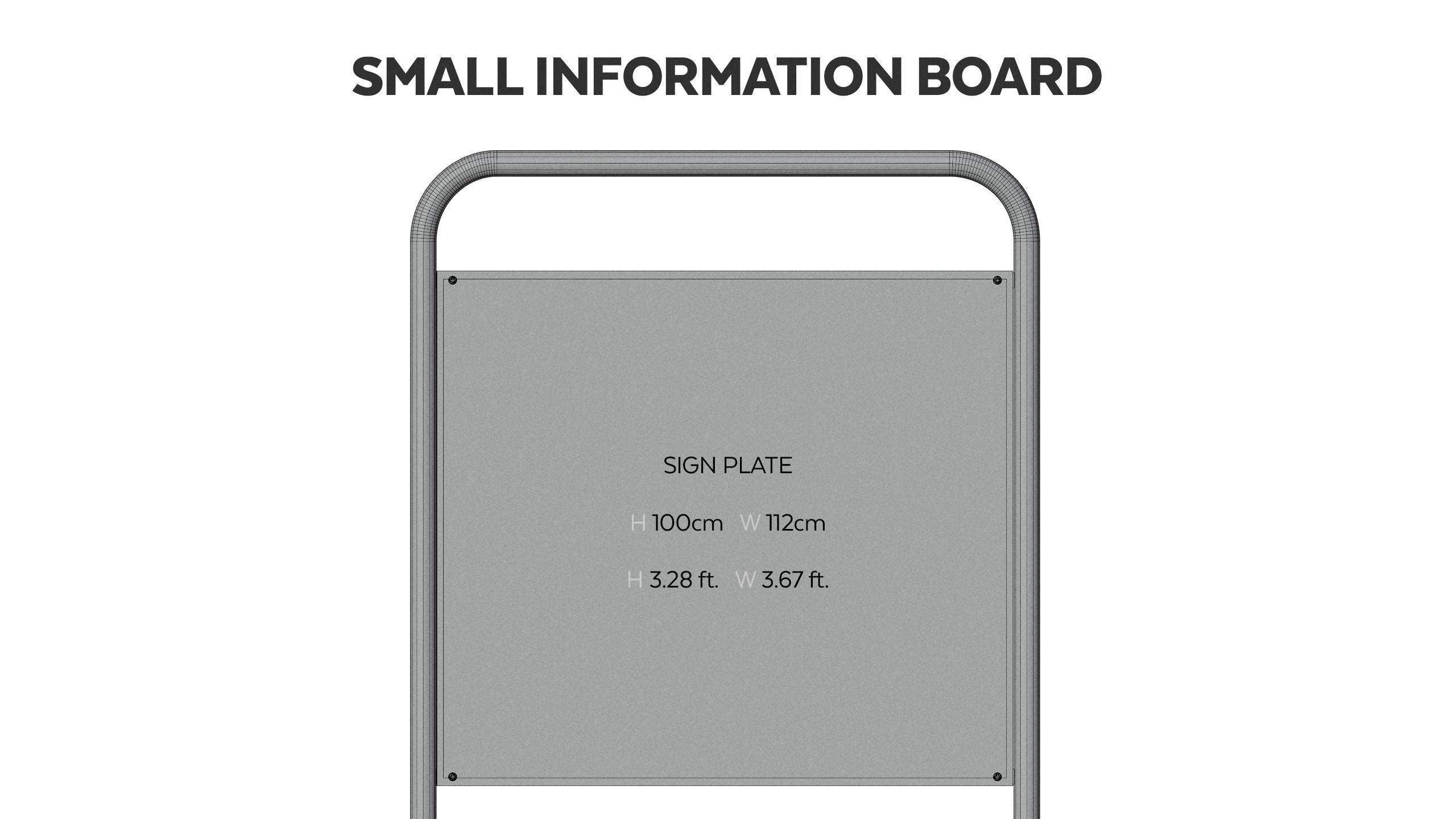 Information Boards and Tee signs 3D model_4