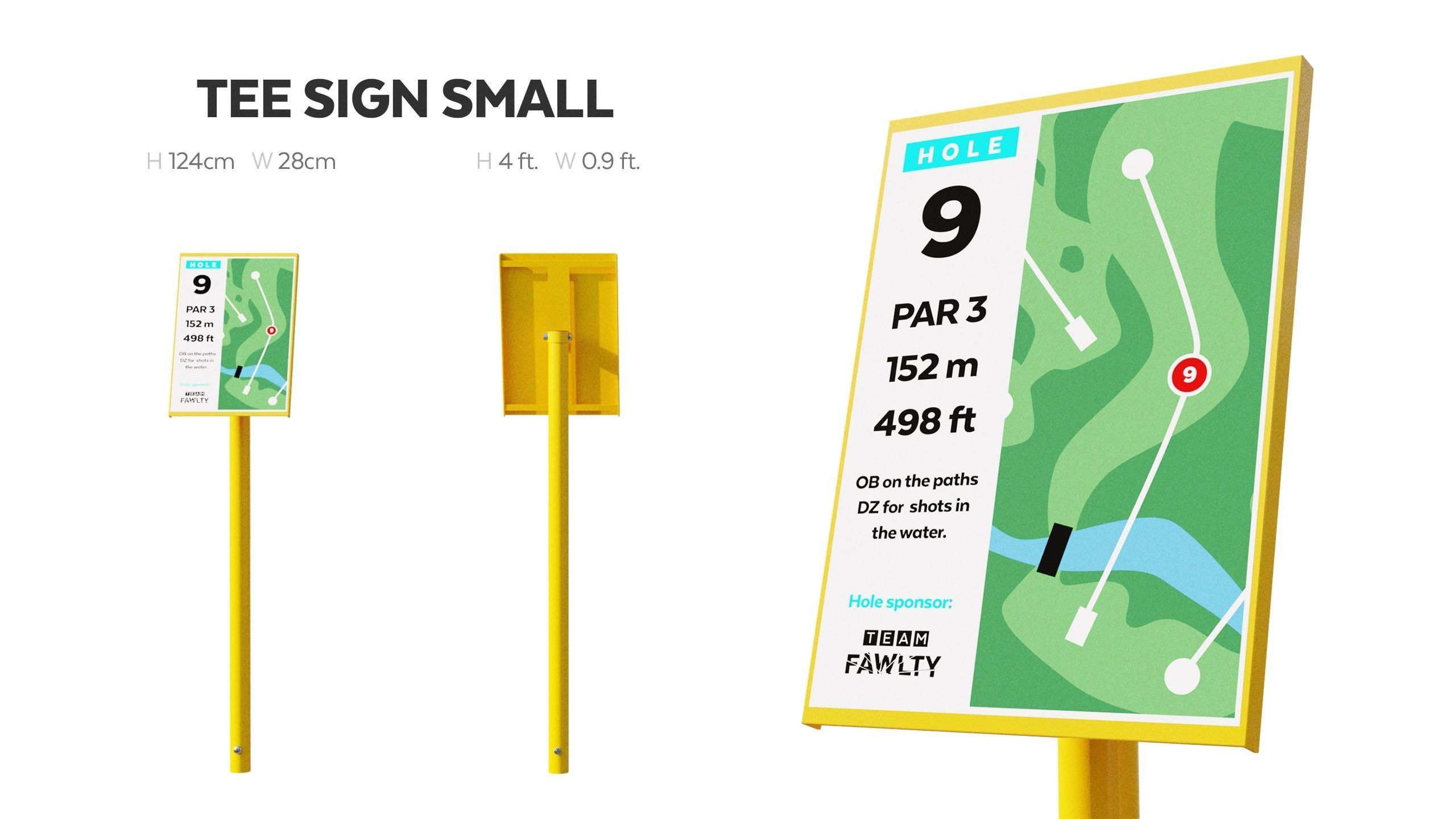 Information Boards and Tee signs 3D model_7