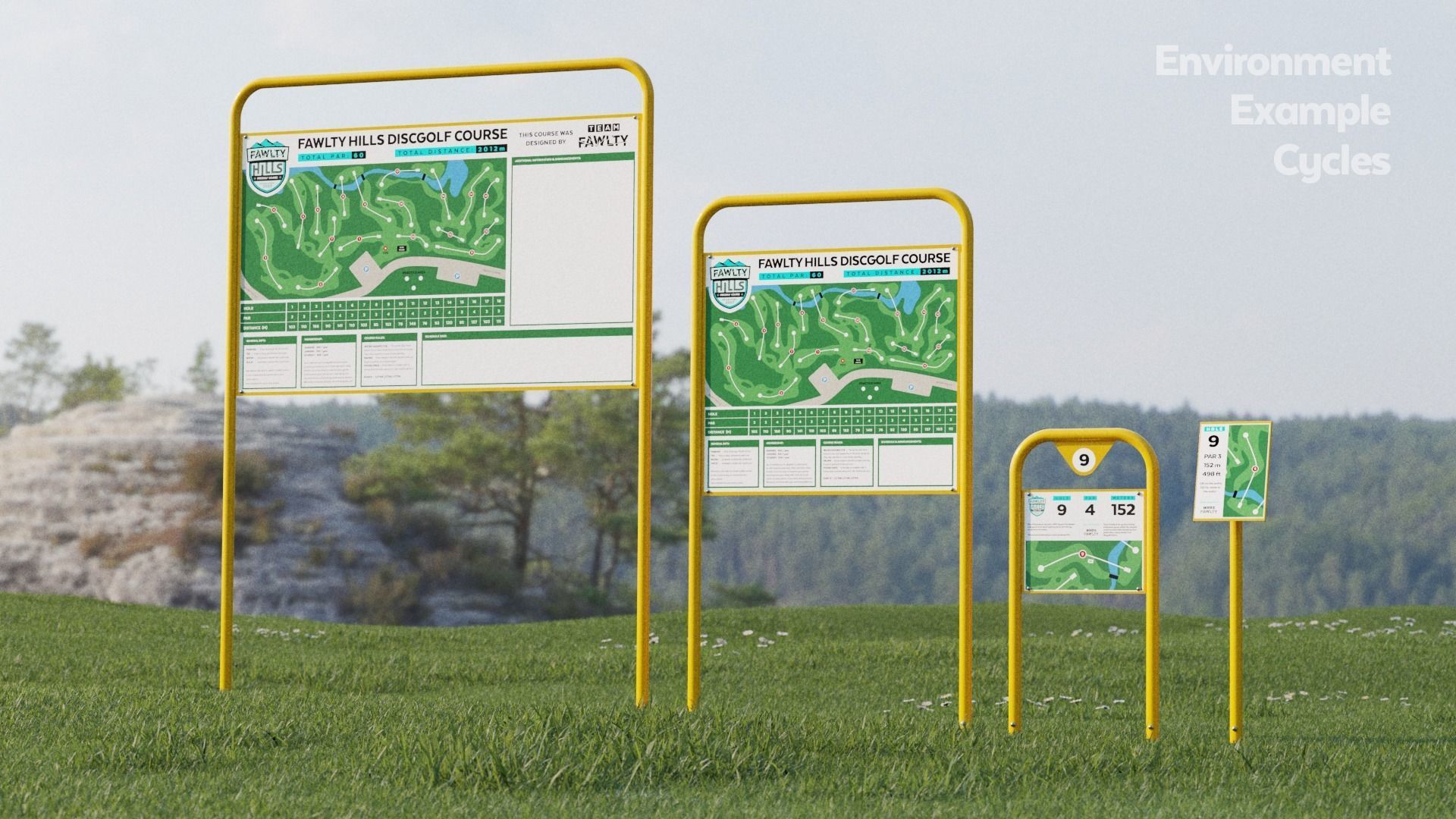 Information Boards and Tee signs 3D model_9