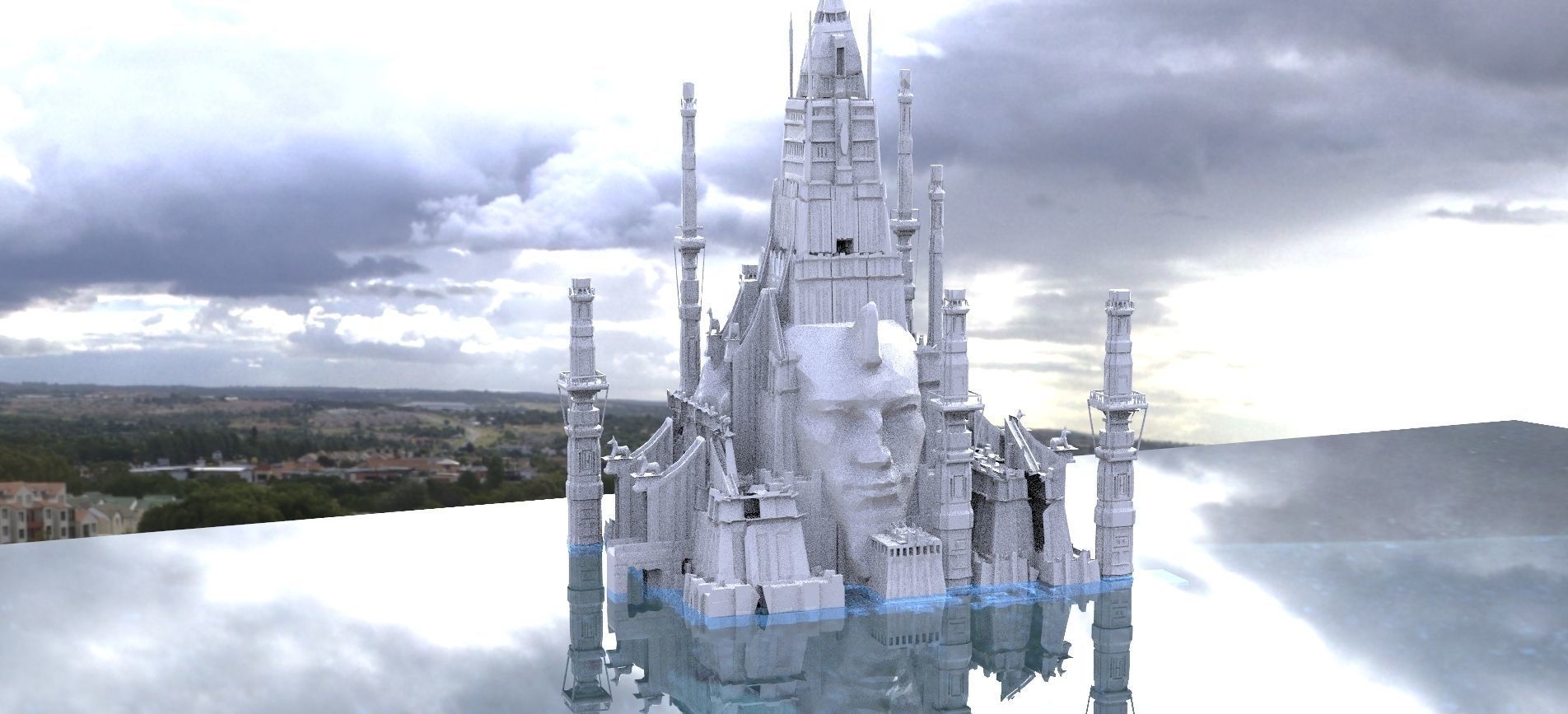 Egyptian Ramesses Temple Single  3D 3D model_1