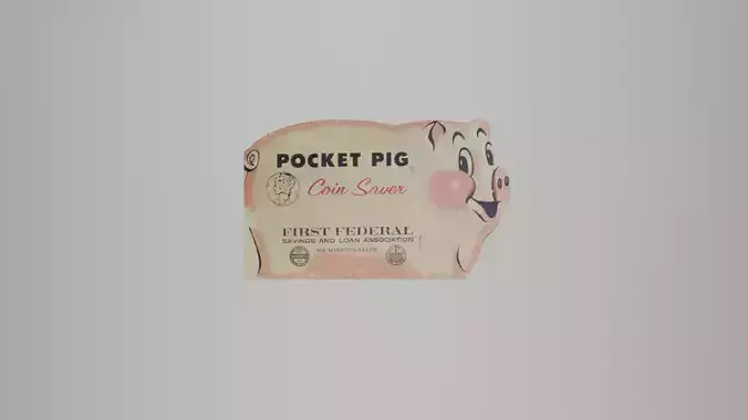 First Federal Savings and Loan Association Pocket Pig Dime Saver 3D model