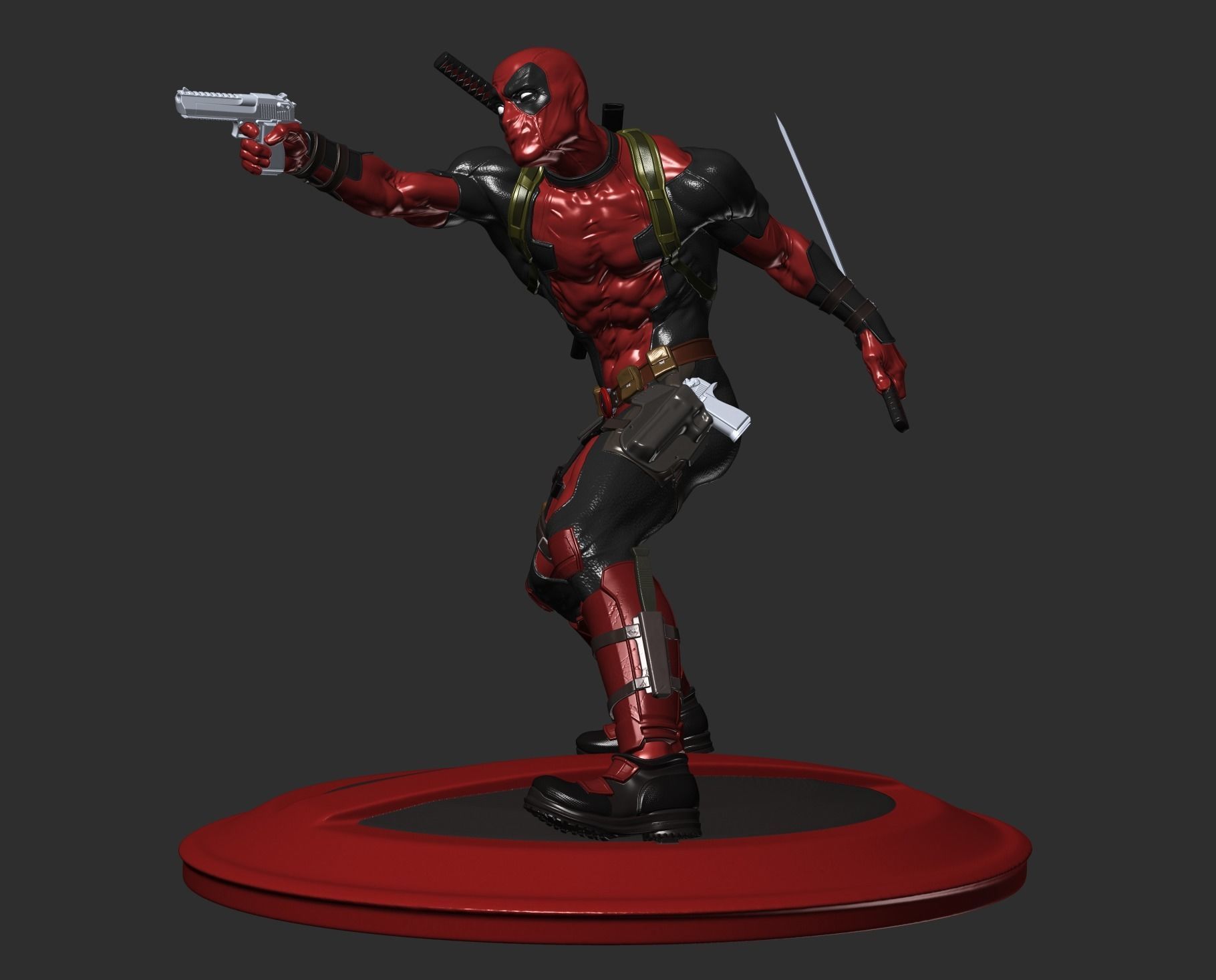 Deadpool statue 3D print model_18