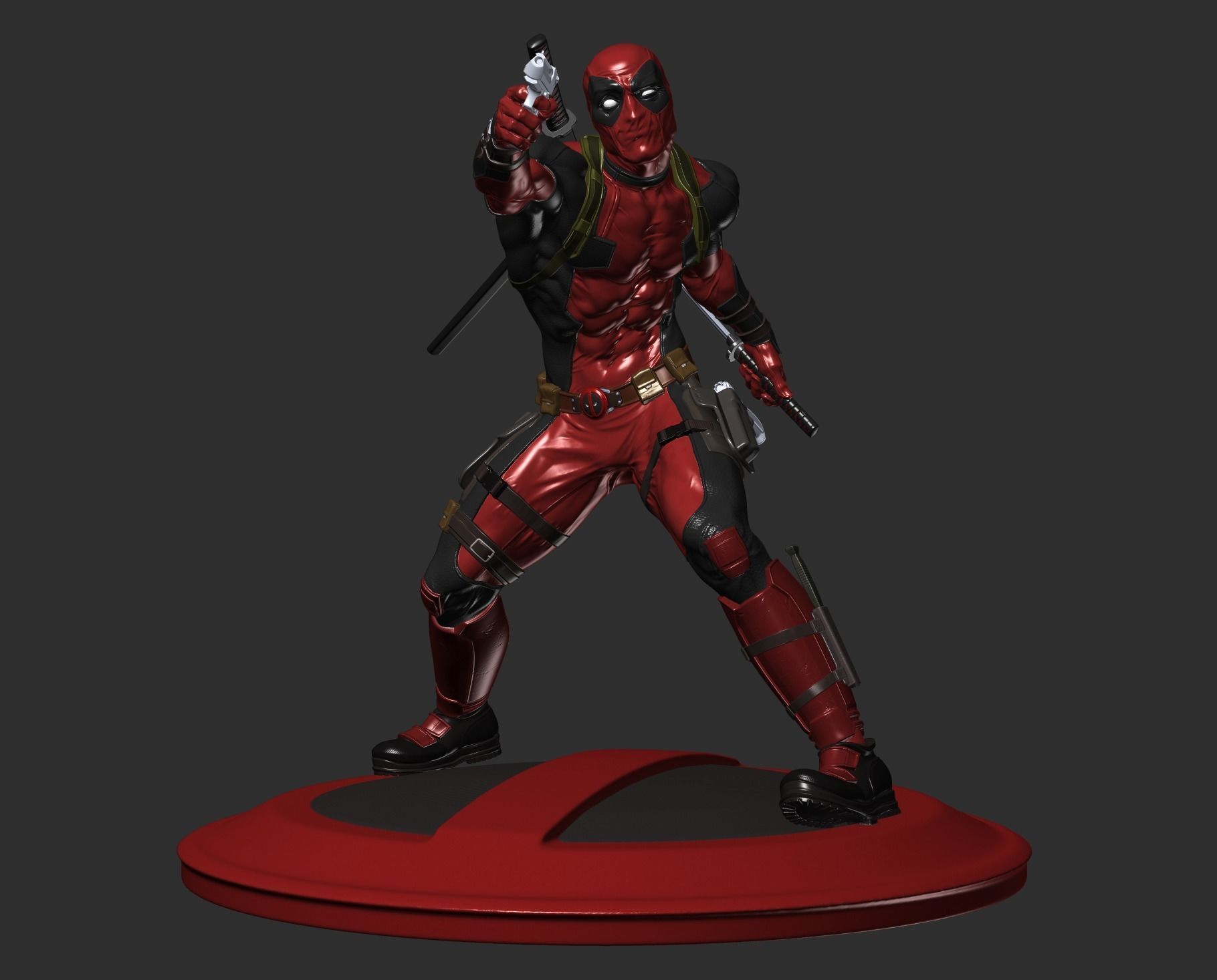 Deadpool statue 3D print model_4