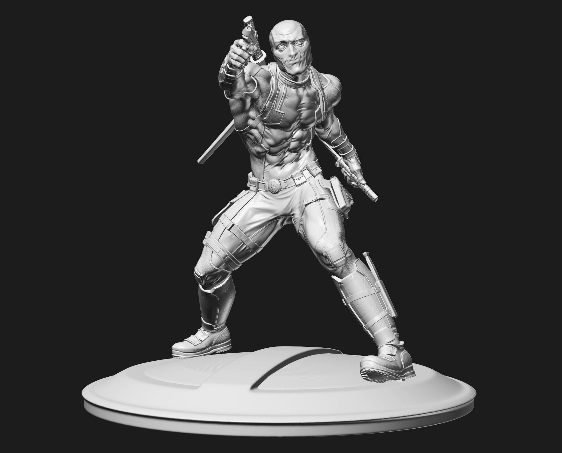 Deadpool statue 3D print model_15