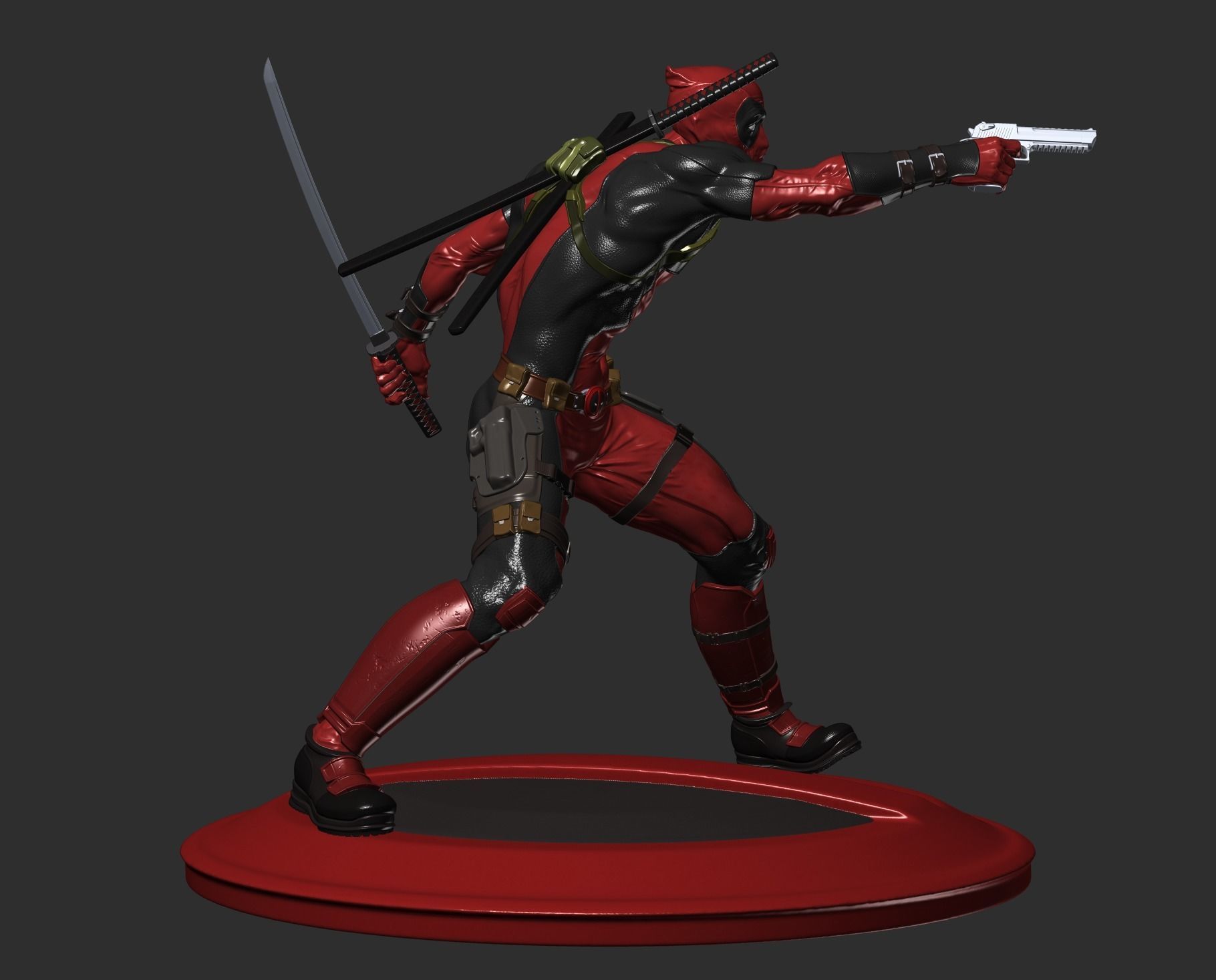 Deadpool statue 3D print model_8