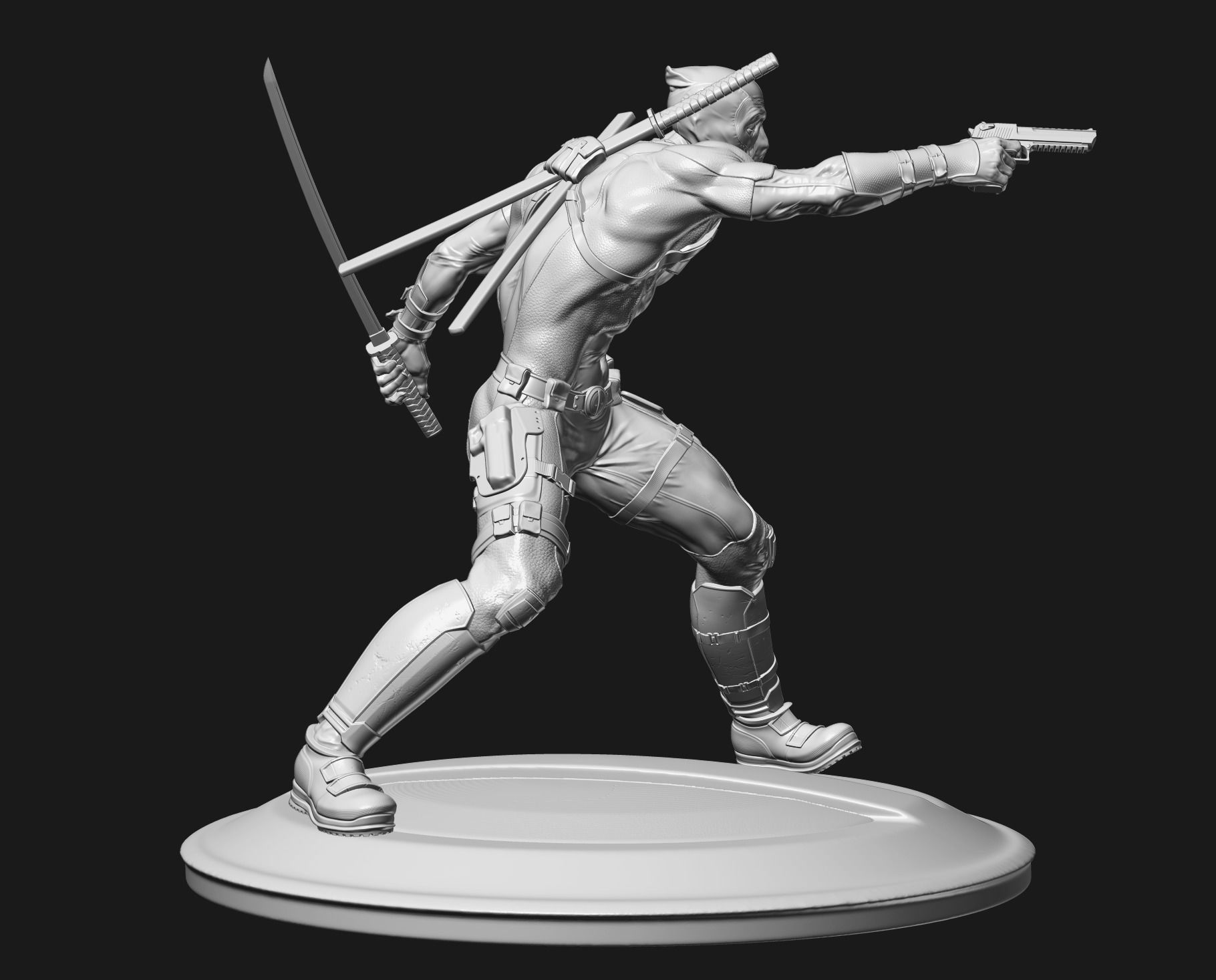 Deadpool statue 3D print model_9