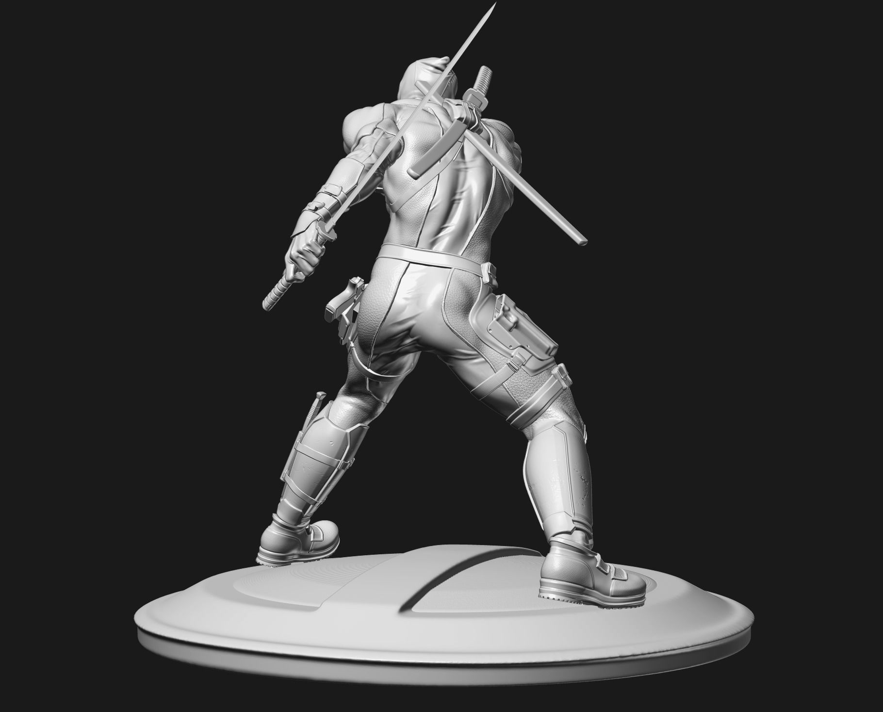 Deadpool statue 3D print model_5