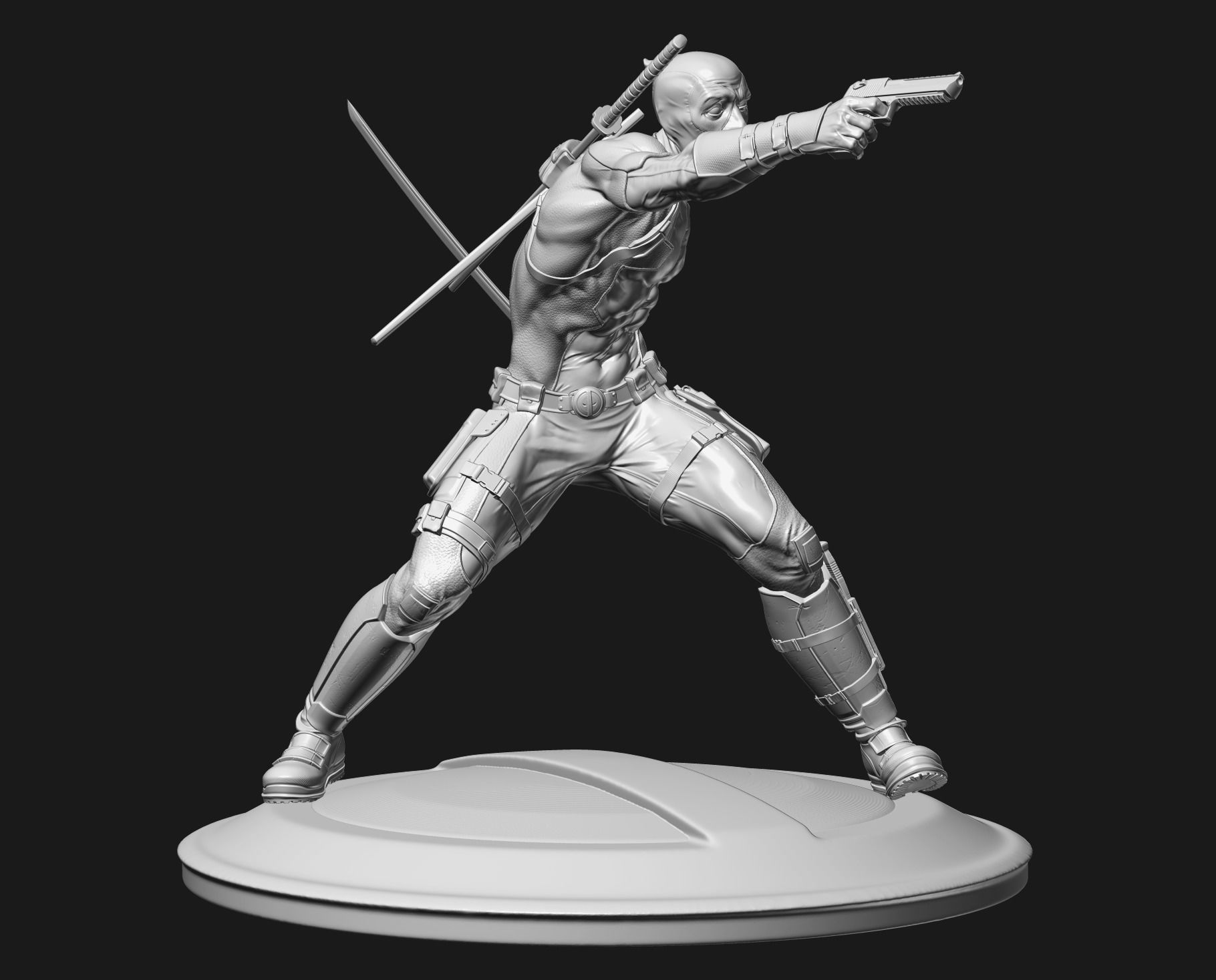 Deadpool statue 3D print model_11