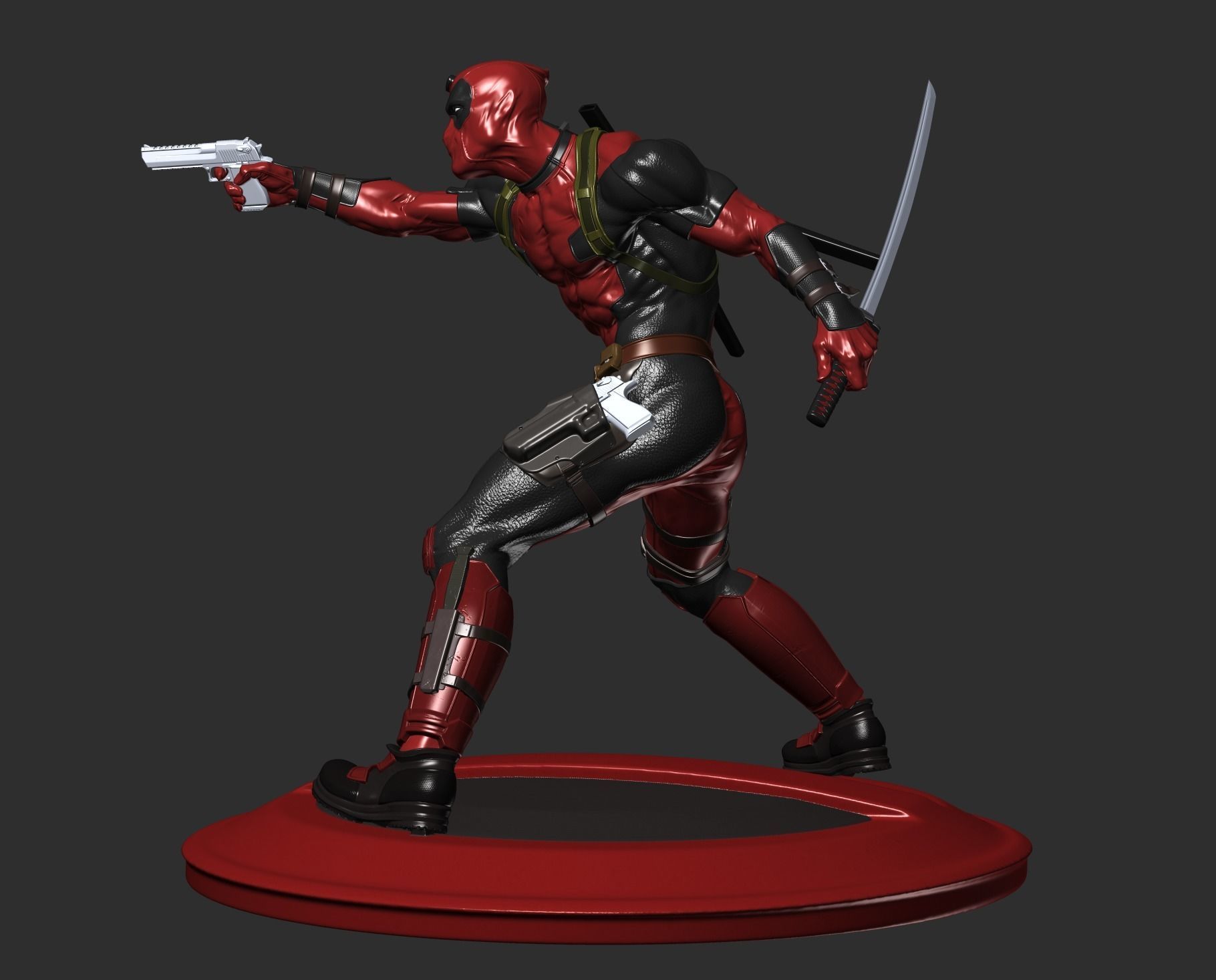 Deadpool statue 3D print model_20