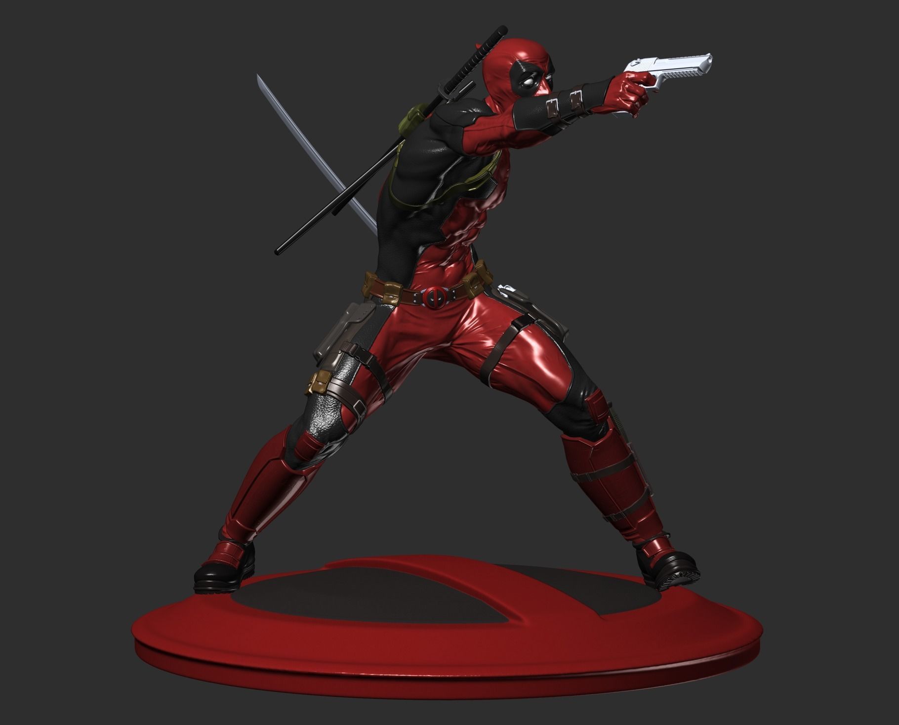 Deadpool statue 3D print model_10