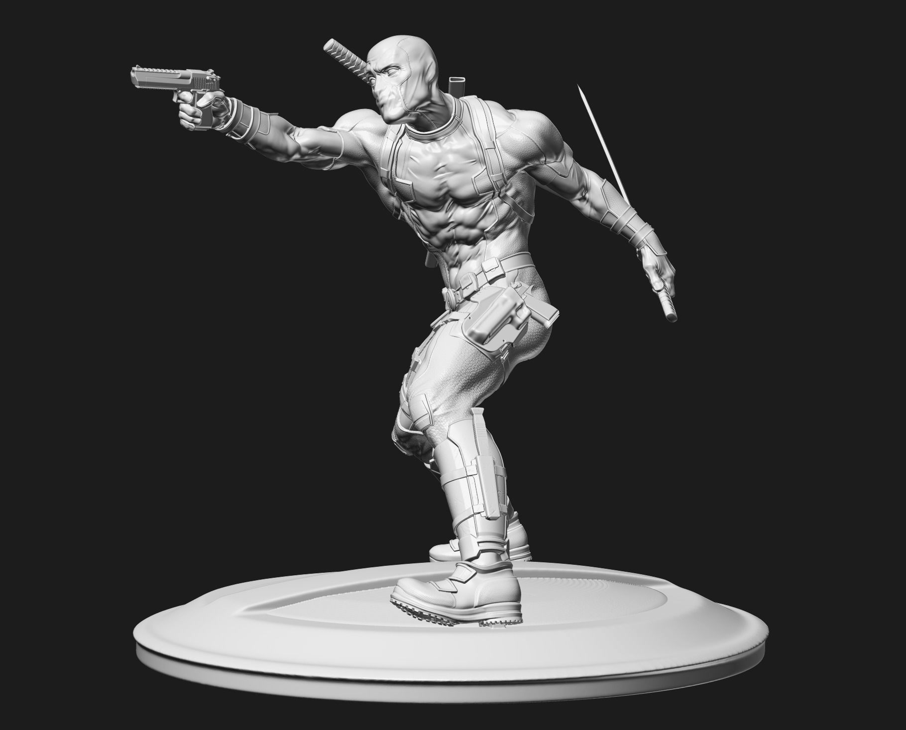 Deadpool statue 3D print model_19