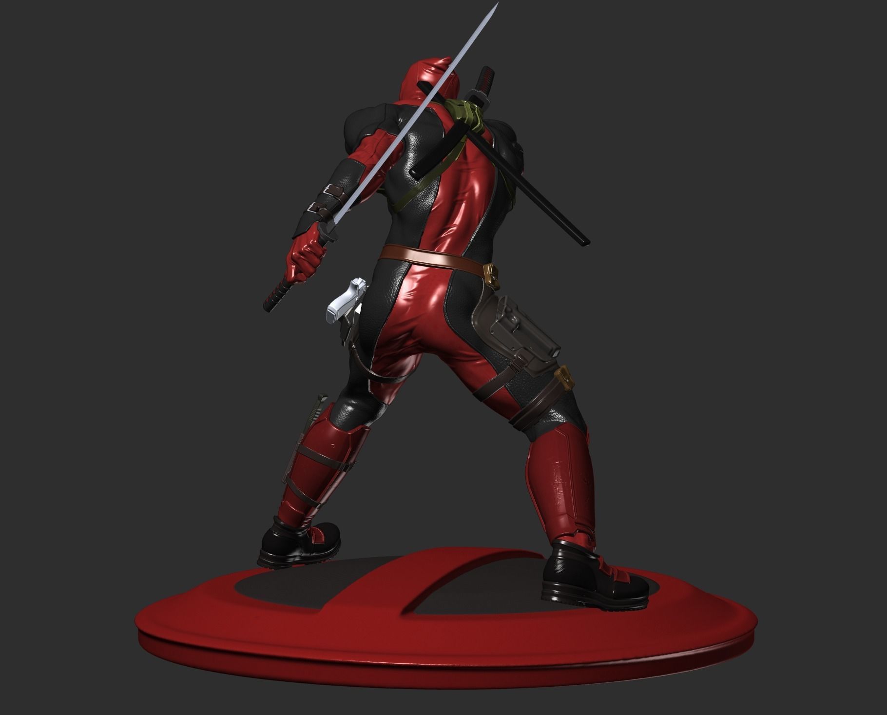 Deadpool statue 3D print model_24