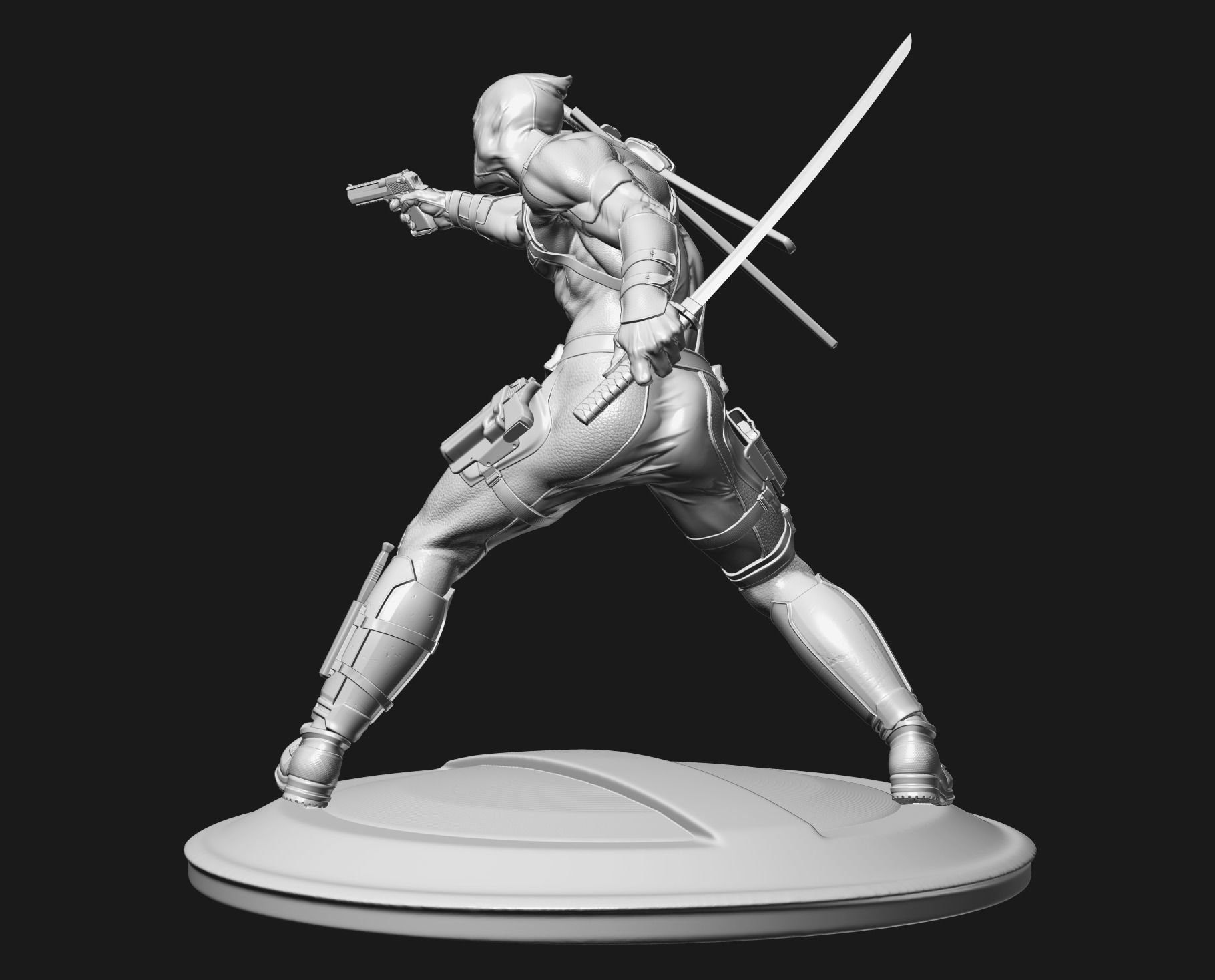 Deadpool statue 3D print model_23