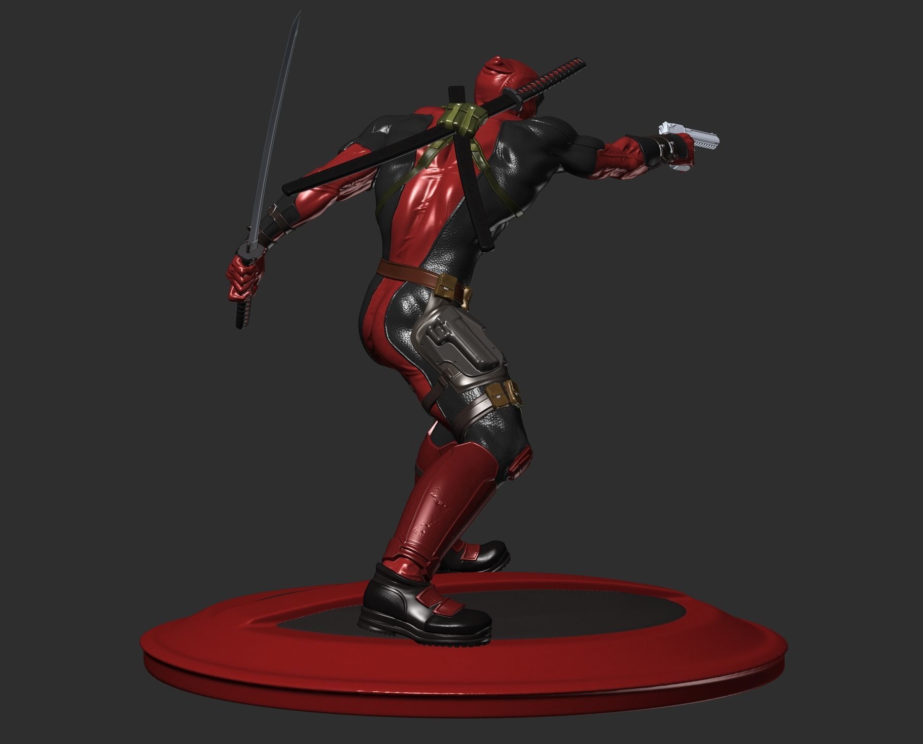 Deadpool statue 3D print model_6