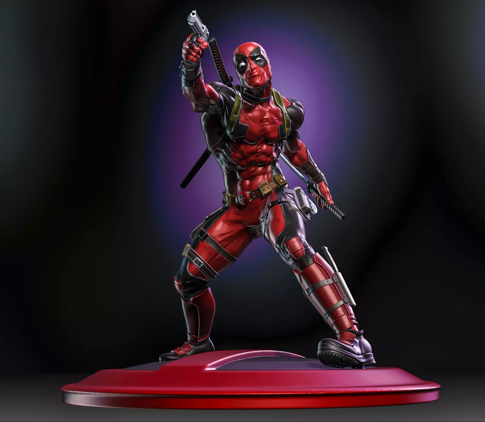 Deadpool statue 3D print model_0