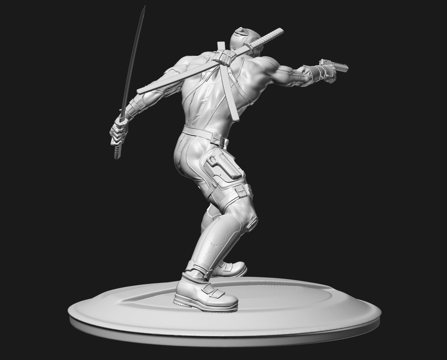 Deadpool statue 3D print model_7