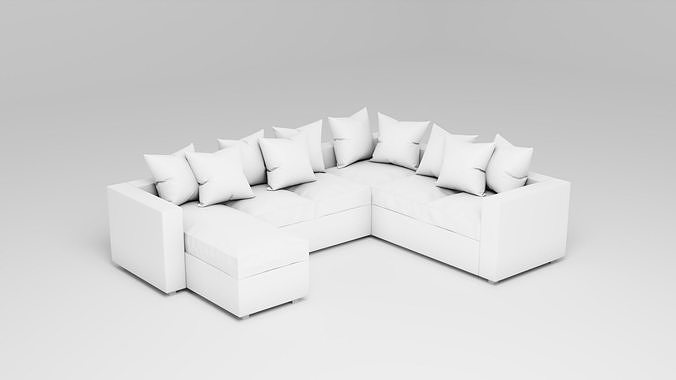 Couch No Materials unwrap 3D model