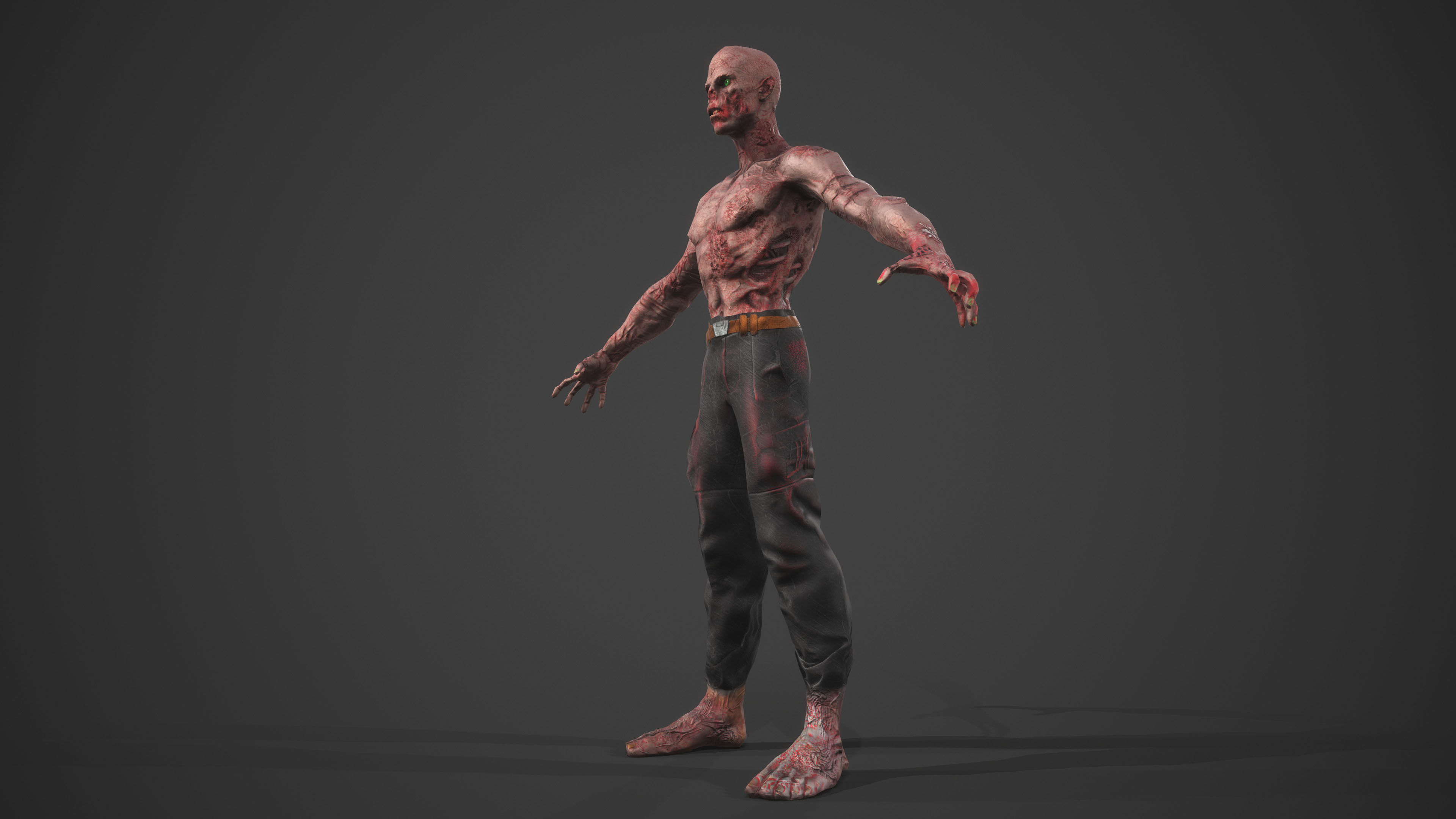 Zombie Low-poly 3D model_4