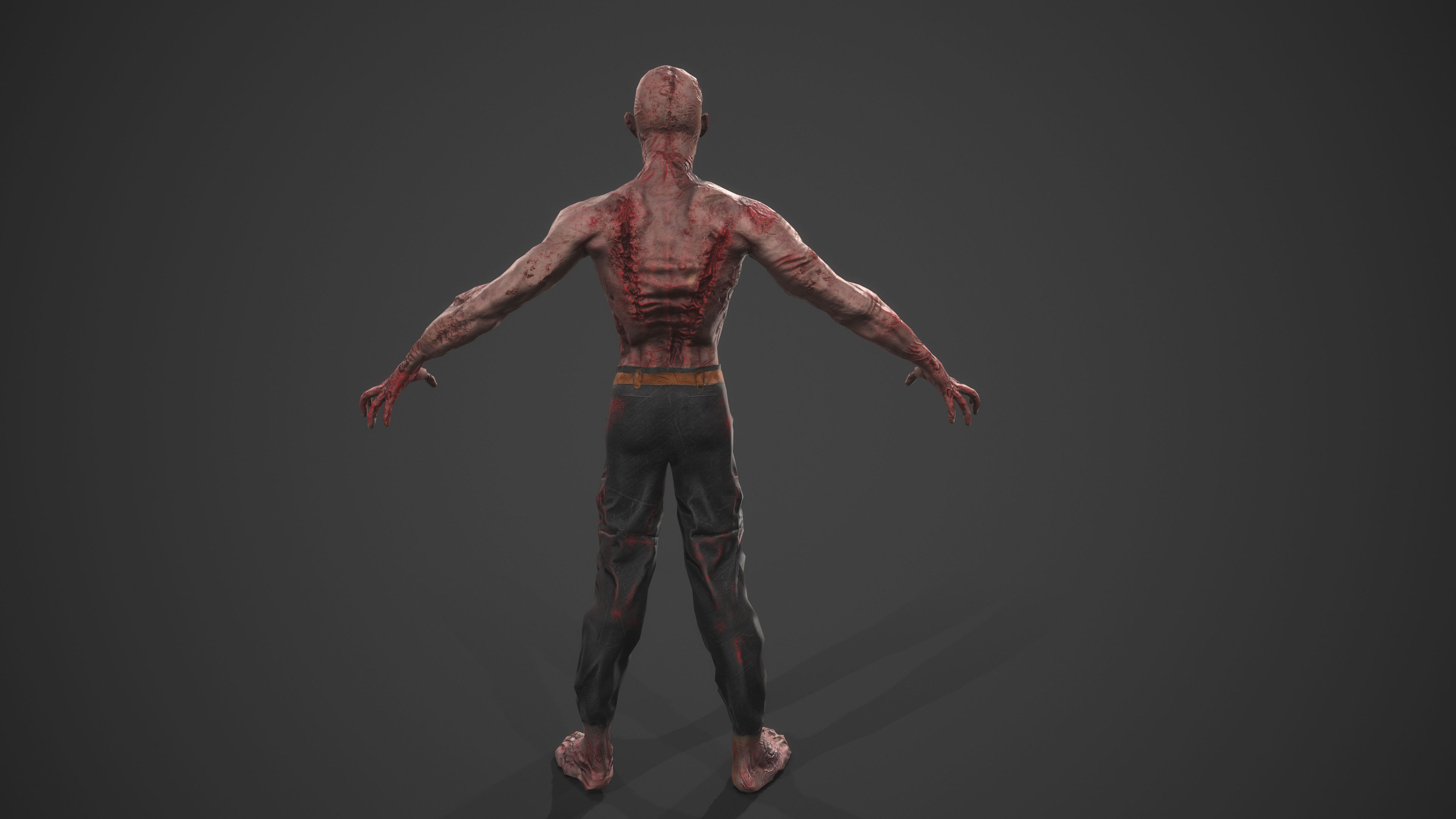 Zombie Low-poly 3D model_3
